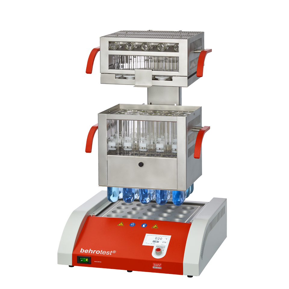 K 20 Kjeldahl block digestion system with 20 sample positions for digestion vessels with a volume of 250 ml